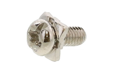 黄銅 端子ねじ(+)(-)ナベ頭 H形 (正方形角座 対辺線押え組込)